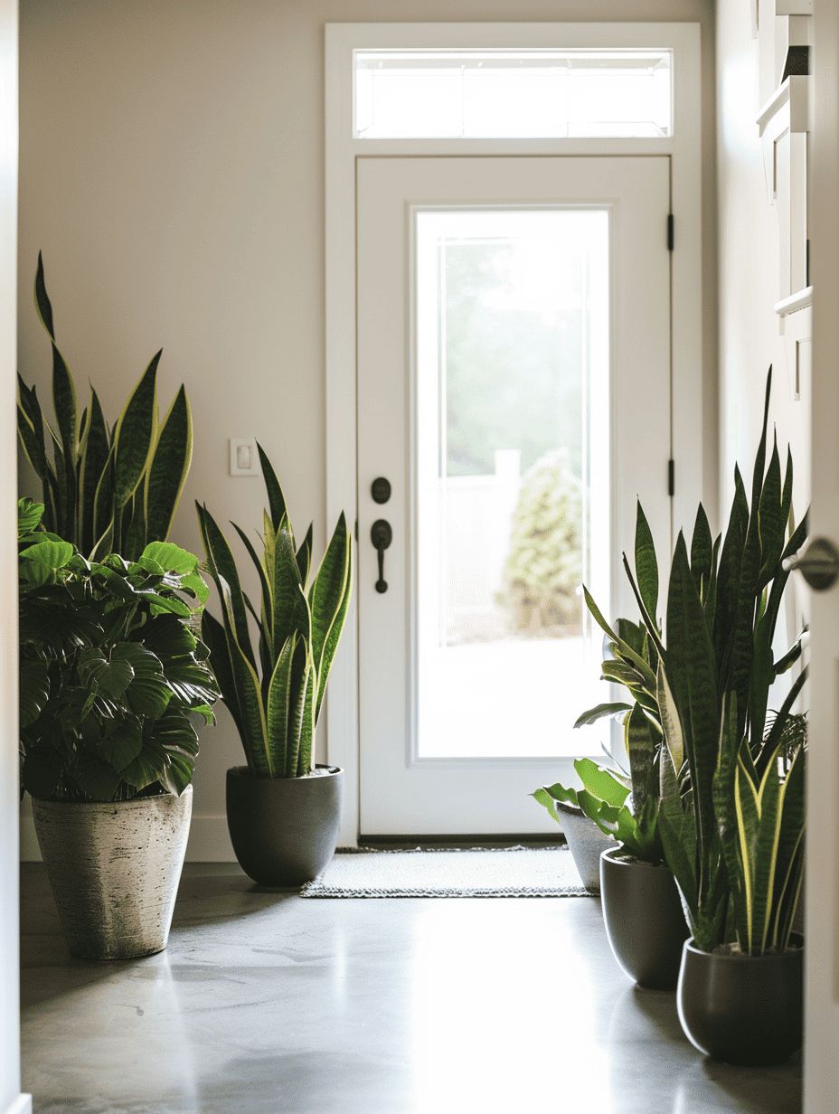 snake plant near the entrance